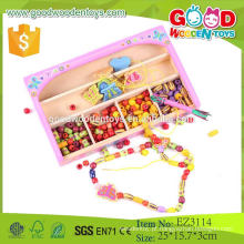 Fancy Design Girl and Boy Threading Gift Beads de madeira Toy Wholesale
